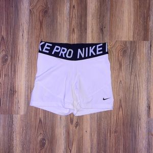 white nike pro shorts (M)